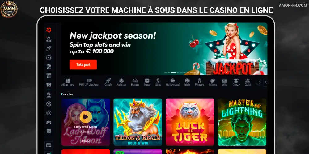 Choisissez votre machine à sous dans le casino en ligne Amon